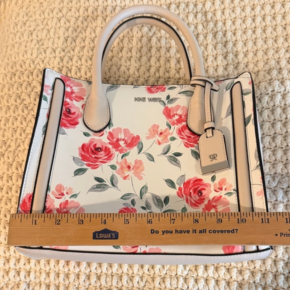 Nine West White Satchel with Pink Floral Print - Picture 8 of 8